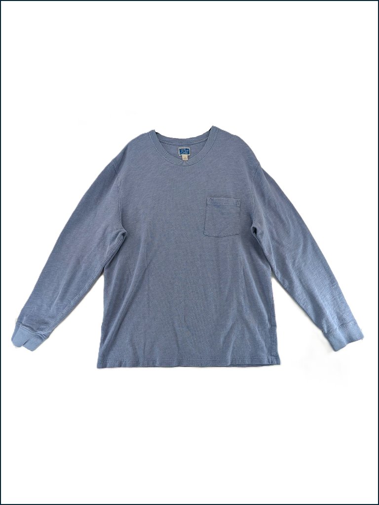 J. Crew Shirt Sweatshirt Mens Sz L Re-Imagined Knit Goods Blue Pullover Pocket
